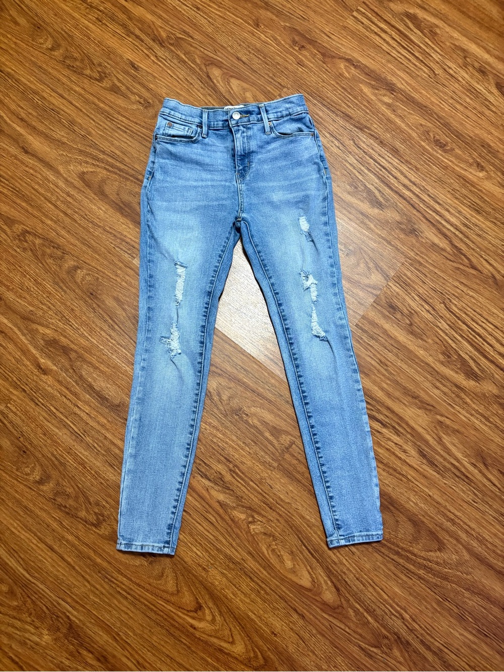 Denizen Levi's Light Blue Ripped High-Rise Jeggings Distressed - Size 3 - 26x30